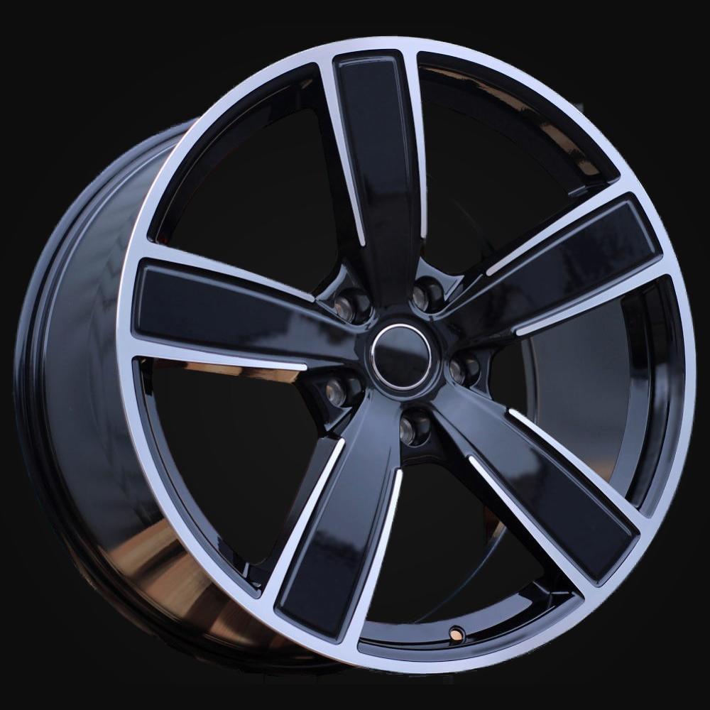Wheel R21x9.5J  5X130  ET  46  71.6  H5082  (YF5584)  Black Polished (MB)  For PORCH  (M)  (HYBRID FORGED Rear+Front)