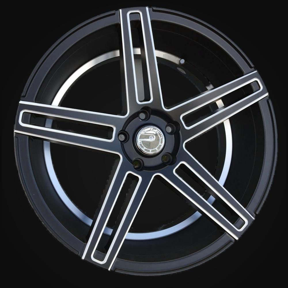Wheel R20x9.5J  5X120  ET  35  74.1  H5249  (G526)  Black Half Matt+Polished Lip (BLHMPL)  For RACIN  (K7)  ((AKC 110 Eur)Milling (Rear+Front))