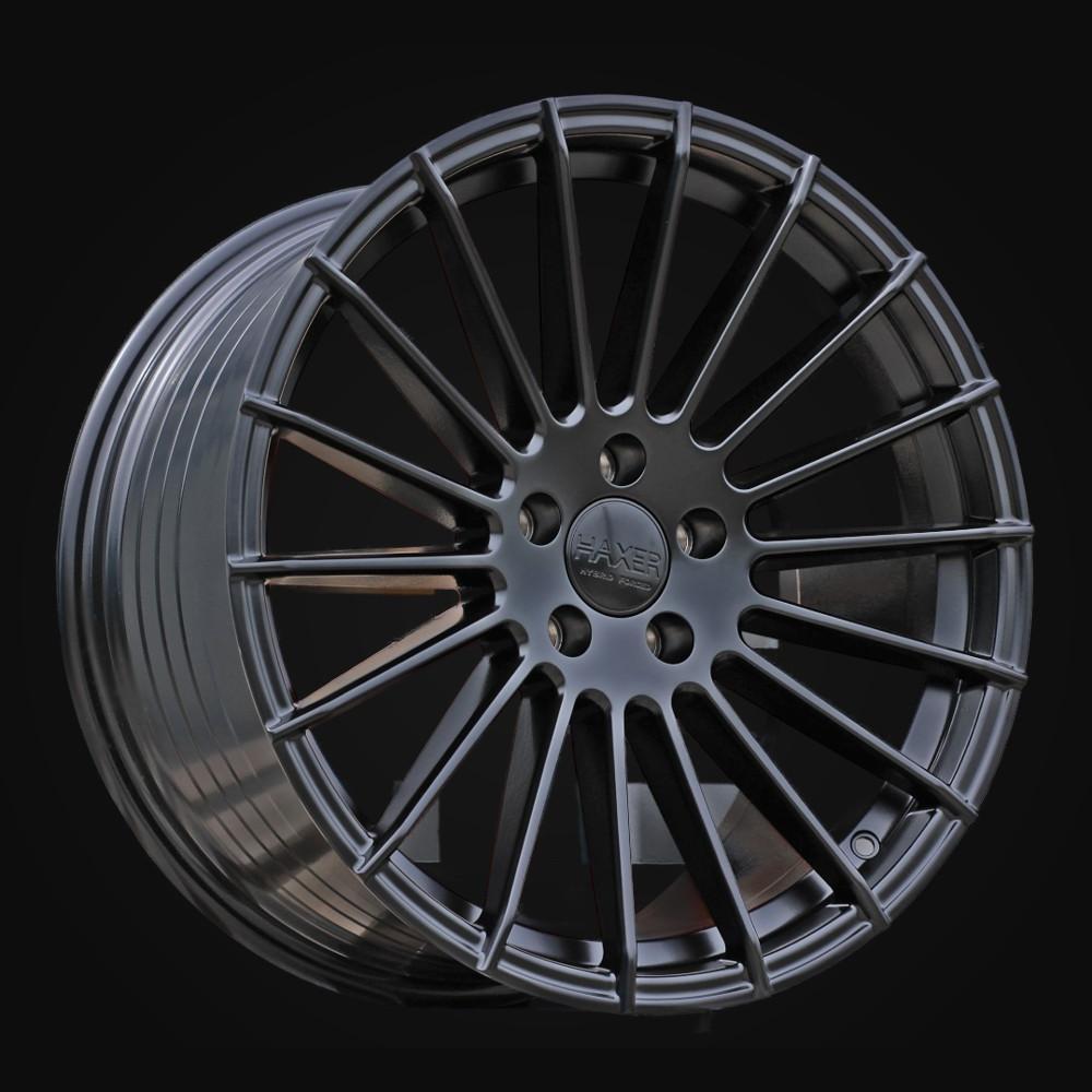 Wheel R19x8.5J  5X112  ET  40  66.6  HX010JF  (YF0124)  Black Half Matt (BLHM)  For HAXER  (K7)  (HYBRID FORGED Rear+Front)