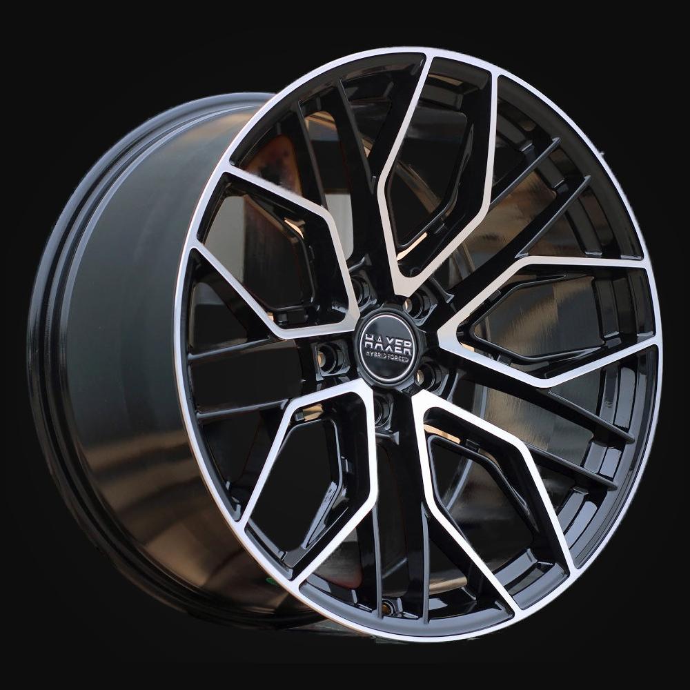 Wheel R22x10.5J  5X112  ET  20  66.5  HX015JF  (3S5981)  Black Polished (MB)  For HAXER  (P2)  (HYBRID FORGED)