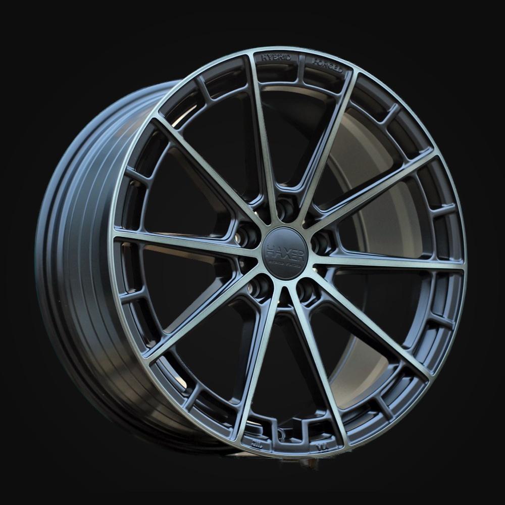 Wheel R19x8.5J  5X112  ET  40  66.5  HX019JF  (F9793)  Black Half Matt Double Tinted Face (BLHMDTF)  For HAXER  (P2)  (HYBRID FORGED New Design)