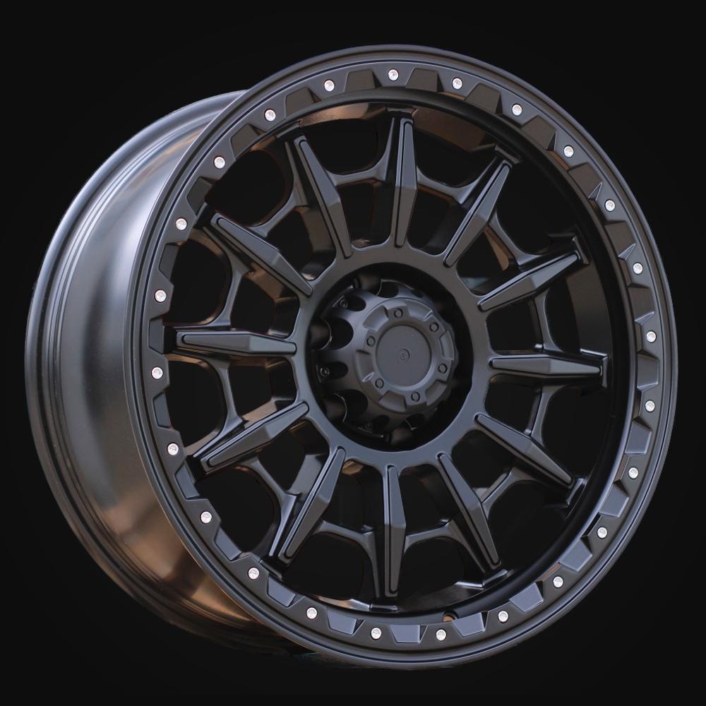Wheel R20x9J  6X139.7  ET  0  110.1  JT200  Black Matt (BM)  For 4X4  (K3)  (MB+Silver Rivets)