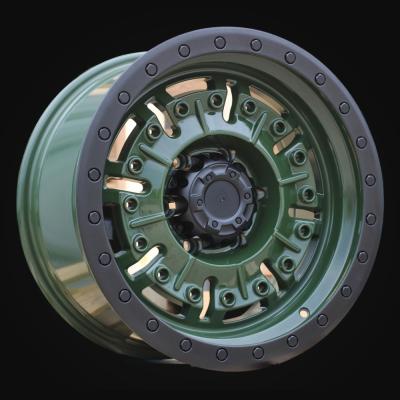 Wheel R17x9J  6X139.7  ET  0  110.1  JT250  Olive Green+Black Lip (OGBLP)  For 4X4  (K3)