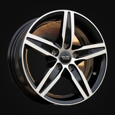 Wheel R14x6J  5X100  ET  35  57.1  L299  Black Polished (MB)  For RACIN  (R)
