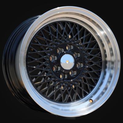 Wheel R15x7J  4X100  ET  25  73.1  LU483  Black+Polished Lip (BLPL)  For RACIN  (P1)  (BBS Style)