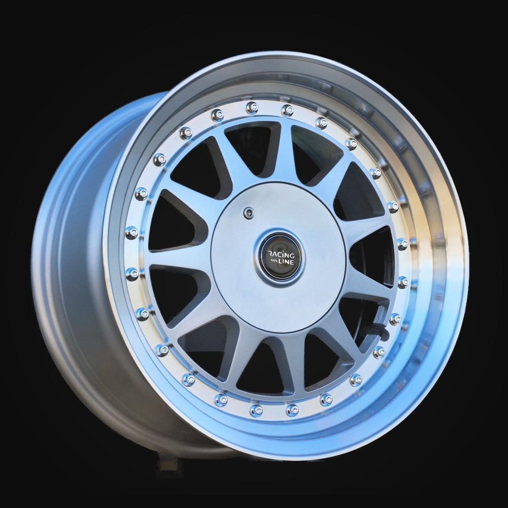 Wheel R15x7.5J  4X100  ET  20  57.1  LU596  Silver+Polished Lip (SP)  For RACIN  (P1)  (HARTGE Style)