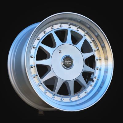 Wheel R15x7.5J  4X100  ET  20  57.1  LU596  Silver+Polished Lip (SP)  For RACIN  (P1)  (HARTGE Style)