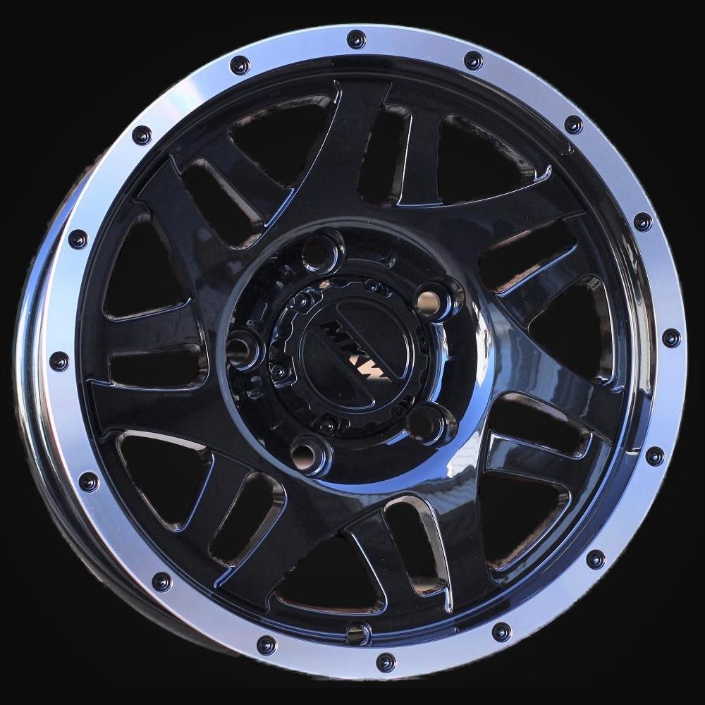Wheel R15x8J  6X139.7  ET  0  110.1  Q1509  Black+Polished Lip (BLPL)  For 4X4  (P)