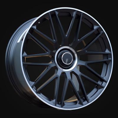 Wheel R22x10J  5X112  ET  45  66.56  XFRGW5570  (FB1028J)  Black Matt+Polished Lip (BMPL)  For MER  (K7)  (FORGED (Rear+Front))