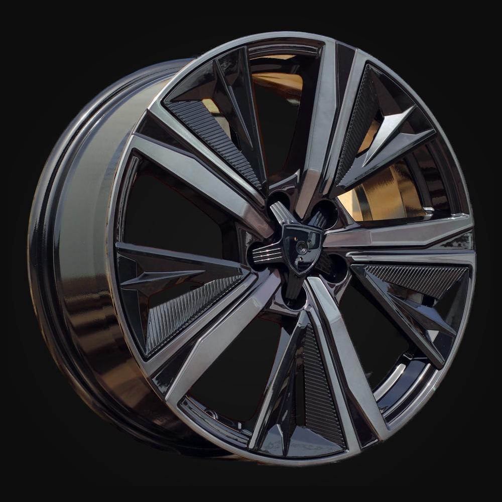 Wheel R18x7.5J  5X108  ET  44  65.1  Y1187  (IN5668)  Black+Tinted Face (BLTF)  For PEUG  (Z6)  (NEW Design Carved Spokes)