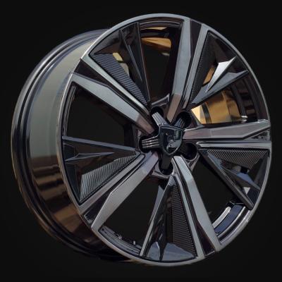 Wheel R18x7.5J  5X108  ET  44  65.1  Y1187  (IN5668)  Black+Tinted Face (BLTF)  For PEUG  (Z6)  (NEW Design Carved Spokes)