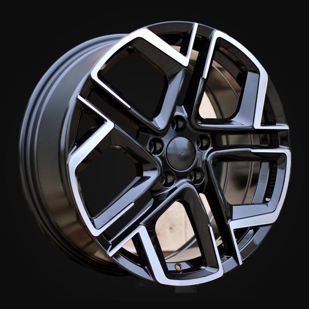 Wheel R20x8.5J  5X112  ET  38  57.1  Y1243  (H3486F)  Black Polished Half Matt (MBHM)  For VW  (A)  (HYBRID FORGED New Tiguan)