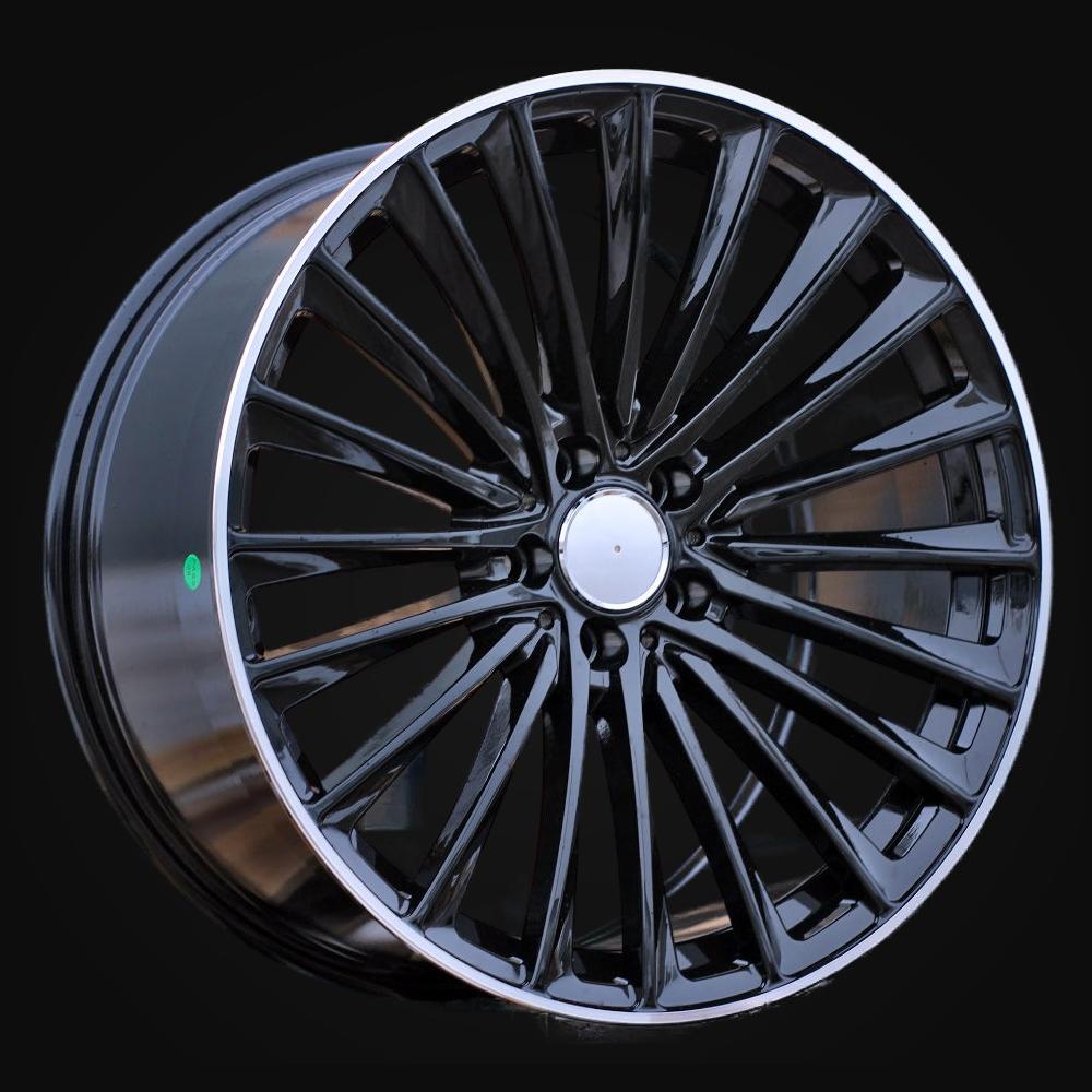 Wheel R20x9.5J  5X112  ET  45  66.6  Y5909B  Black+Polished Lip (BLPL)  For MER  (K4+P)  (Rear+Front)