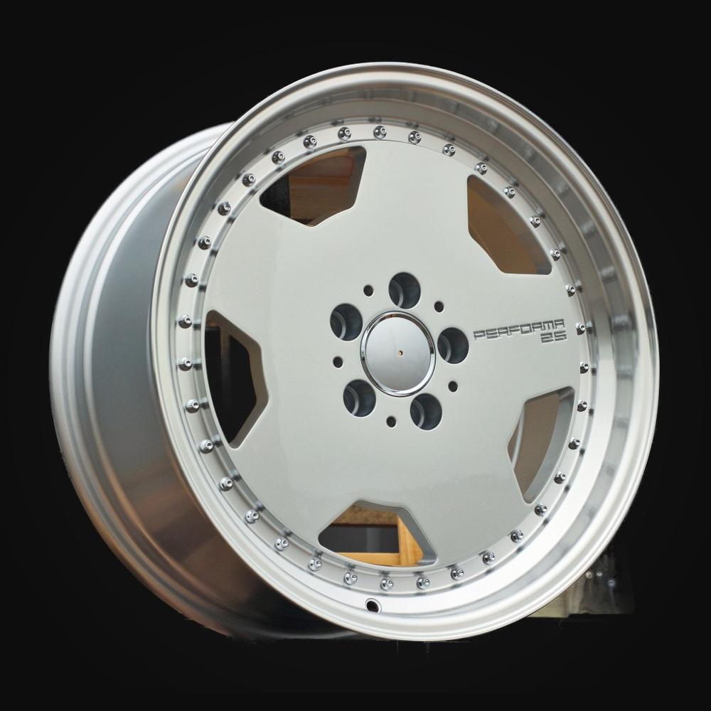 Wheel R18x9J  5X112  ET  30  66.6  B5852  Silver+Polished Lip (SP)  For MER  (K4+Z7+P)  (HYBRID FORGED MONOBLOCK Style)
