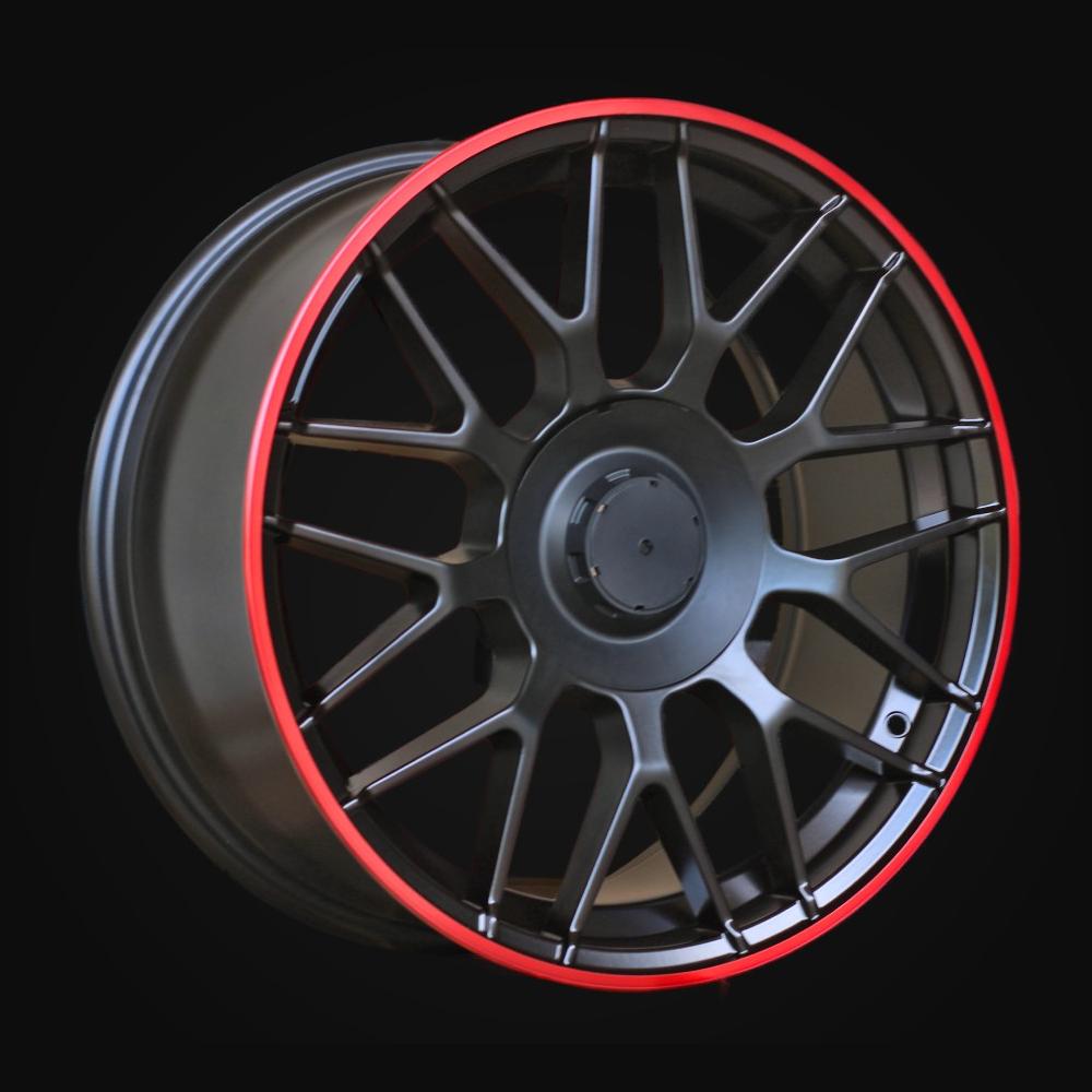 Wheel R18x8.5J  5X112  ET  35  66.6  B1268  (REW020)  Black Matt (BM)  For MER  (K7)  (Red Coating)