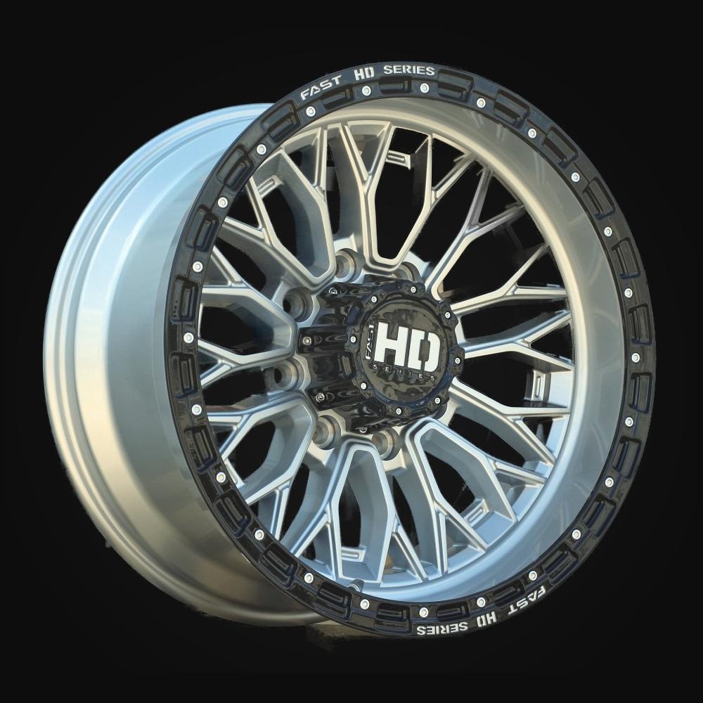 Wheel R20x10J  8X180  ET  0  124.3  D1973  Silver+Black (SIBL)  For 4X4  (K3)