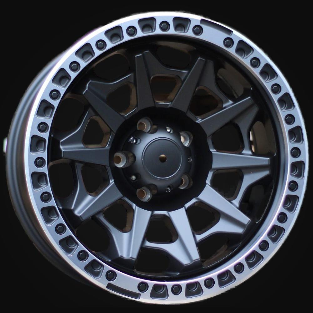 Wheel R18x9J  5X139.7  ET  M12  110.1  L2174  Black Half Matt+Polished Lip (BLHMPL)  For 4X4  (K3)