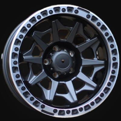 Wheel R18x9J  5X139.7  ET  M12  110.1  L2174  Black Half Matt+Polished Lip (BLHMPL)  For 4X4  (K3)