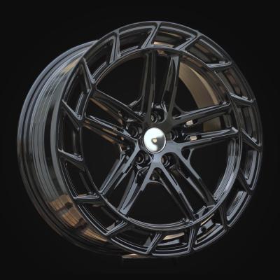 Wheel R20x8.5J  5X108  ET  40  67.1  HF5187  Black (BL)  For RACIN  (Z3)  (HYBRID FORGED Vossen Style)