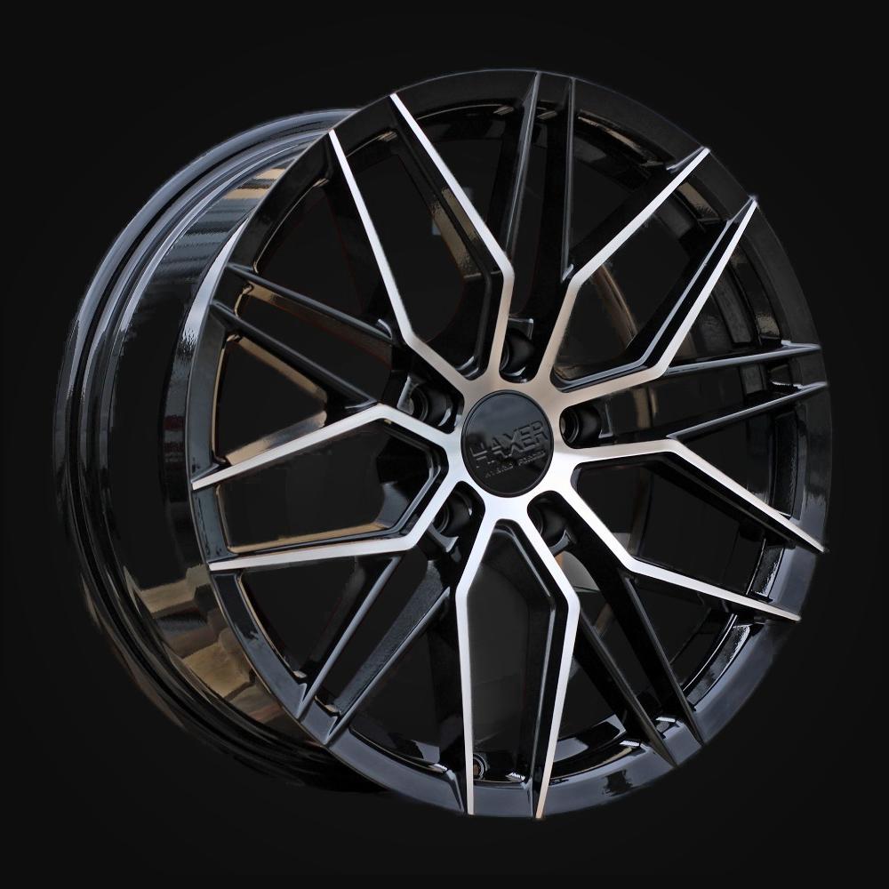 Wheel R17x7.5J  5X114.3  ET  40  67.1  HX035  (FBX005)  Black Polished (MB)  For HAXER  (Z5)  (HYBRID FORGED)