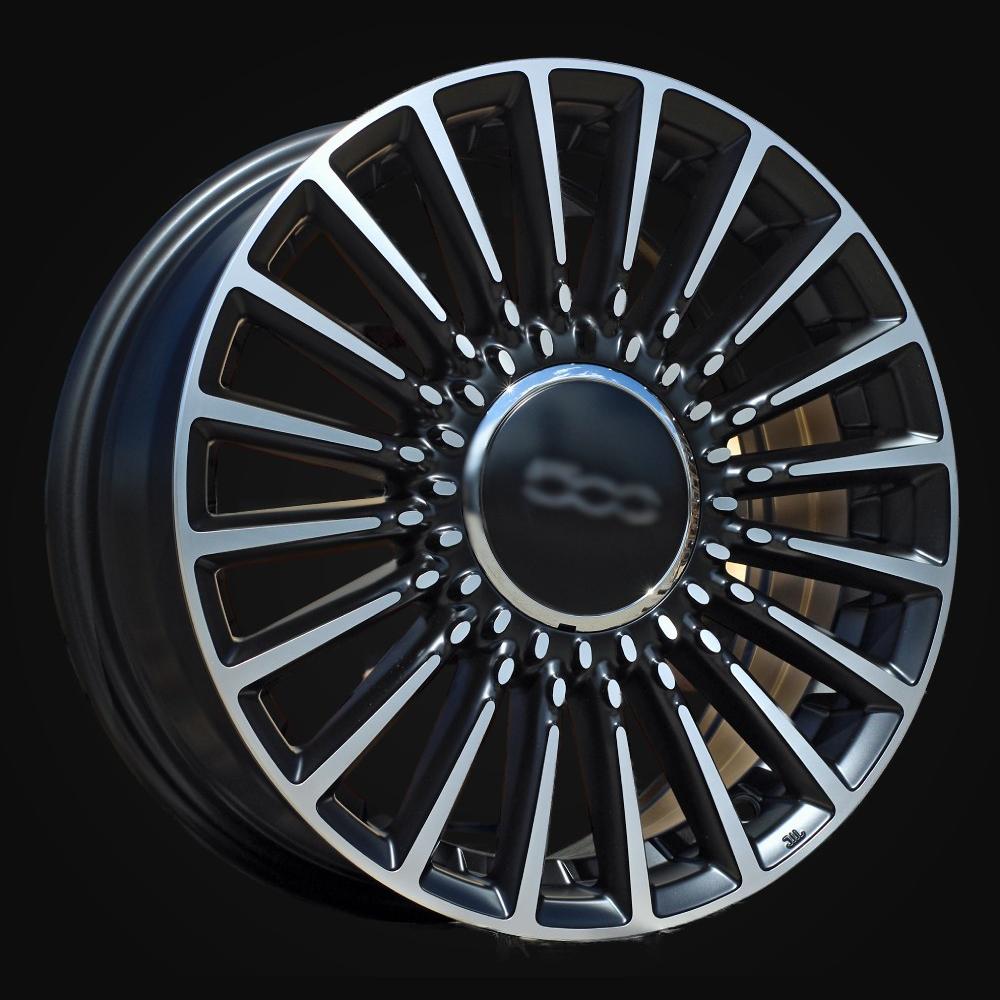 Wheel R16x6.5J  4X98  ET  35  58.1  Y1210  Black Polished Half Matt (MBHM)  For FIAT  (Z7+P)