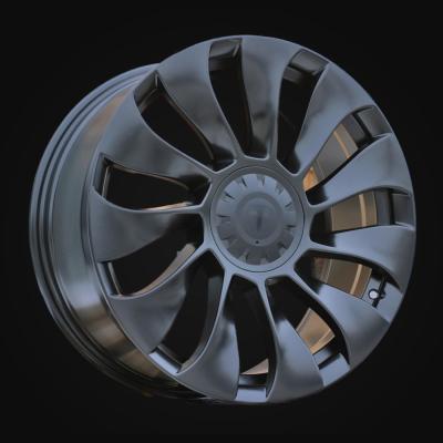 Wheel R20x9.5J  5X114.3  ET  45  64.1  YS214  (H3117F)  Black Half Matt (BLHM)  For TESLA  (K7)  (HYBRID FORGED (Model Y))