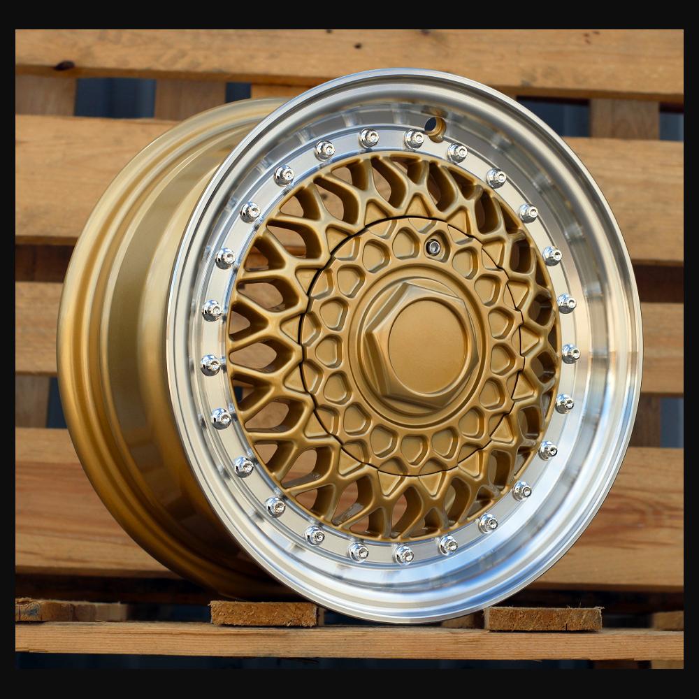 Wheel R13x6J  8X100/108  ET  30  67.1  BY479  (LU247)  Bronze+Polished Lip (YYPL)  For RACIN  (R)  (BBS Style)