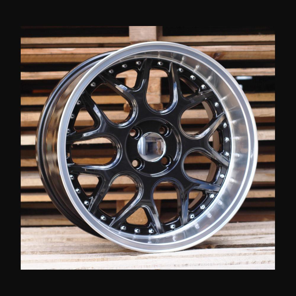 Wheel R16x7J  3X112  ET  30  57.1  FR762  Black+Polished Lip (BLPL)  For SMART  (R)  (BRABUS Style (AKC 60 Eur)Front+Rear)