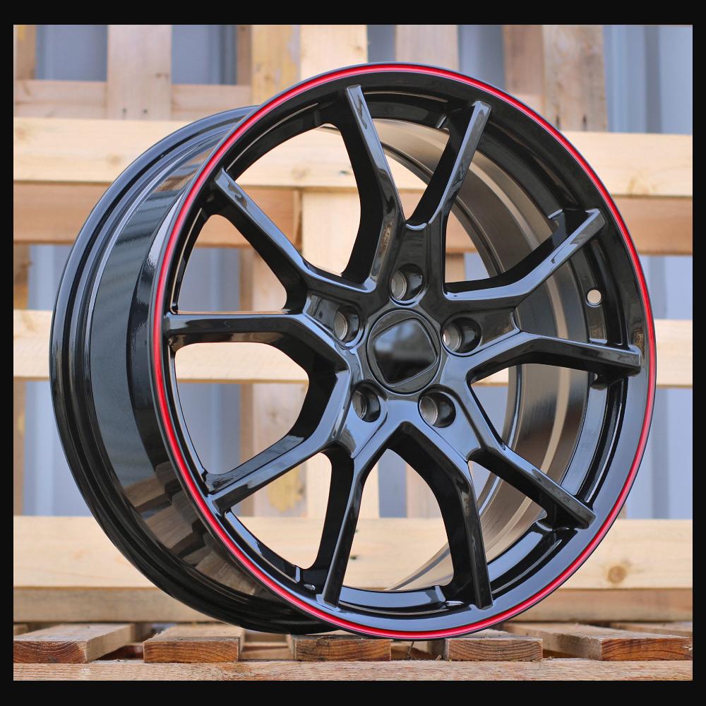 Wheel R18x8J  5X114.3  ET  45  64.1  B1418  (BK5388)  Black+Red Line (BR)  For HOND  (P)