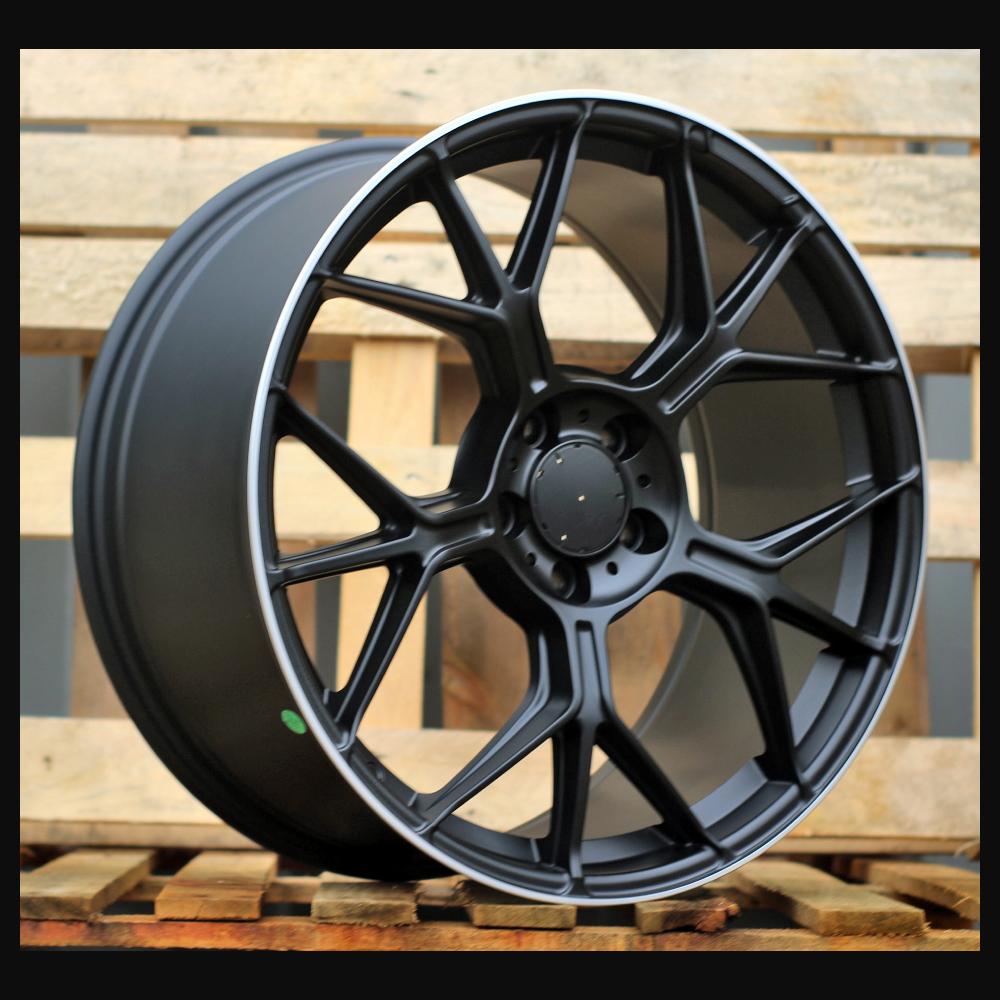 Wheel R20x8.5J  5X112  ET  40  66.5  FBX120  Black Matt+Polished Lip (BMPL)  For MER  (K7)  (HYBRID FORGED Front+Rear)