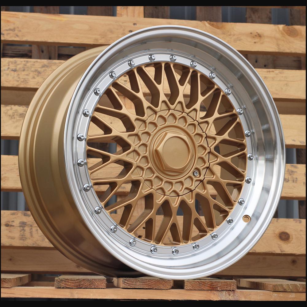 Wheel R17x7.5J  8X100/108  ET  35  73.1  BY479  (XF135)  Gold+Polished (YP)  For RACIN  (P1)  (BBS Style)