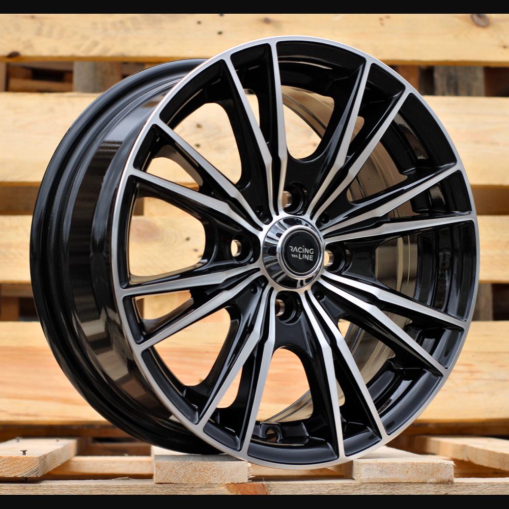 Wheel R14x6J  4X100  ET  38  60.1  B5199  Black Polished (MB)  For RACIN  (Z4+L1)  ((AKC 55 Eur))
