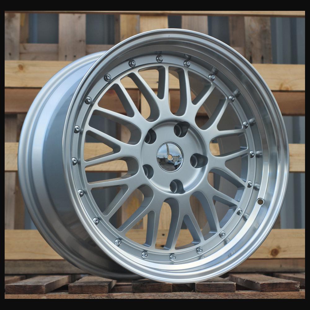 Wheel R15x6.5J  4X100  ET  35  67.1  A1025  (3S215)  Silver+Polished Lip (SP)  For RACIN  (L6)  (HYBRID FORGED Style BBS)