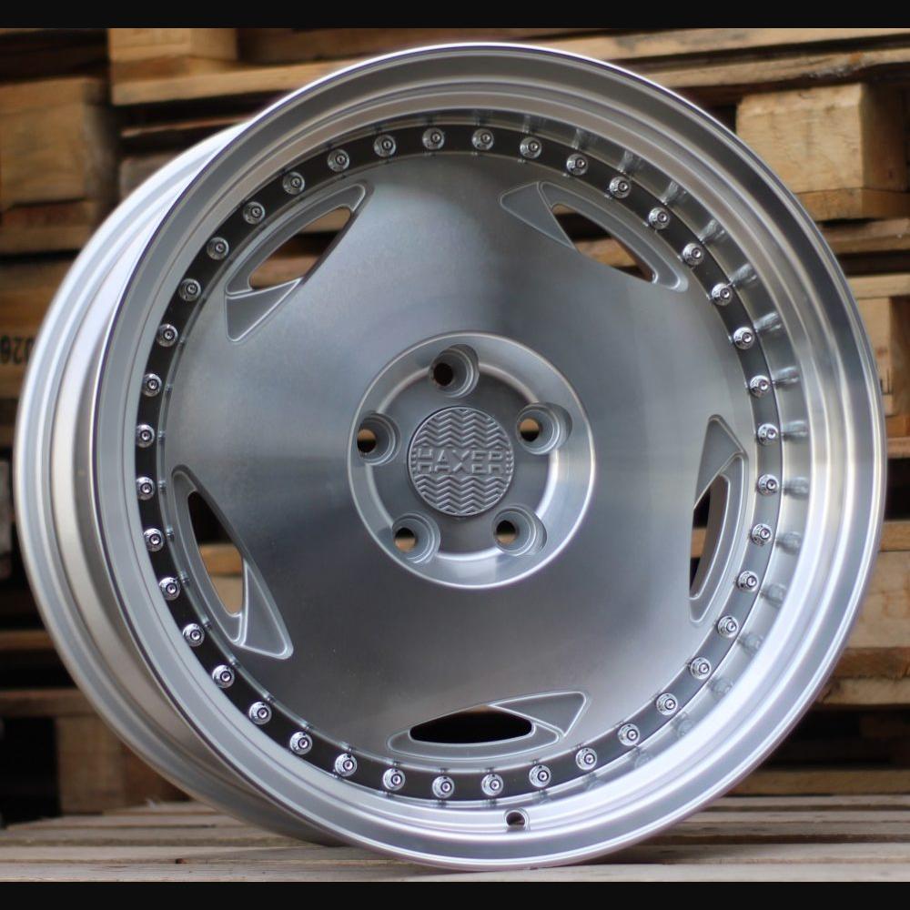 Wheel R15x8J  4X100  ET  20  73.1  HX029  Polished Silver+Polished Lip (MSPL)  For HAXER  (K7)  (Rear+Front)