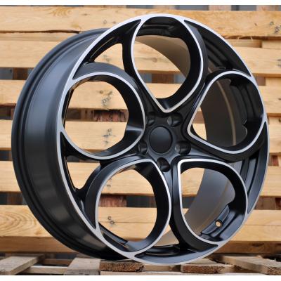 Ratlankis R20x8J  5X110J  ET  34  65.1  L2387  Black Polished Half Matt (MBHM)  For ALFA  (P1)
