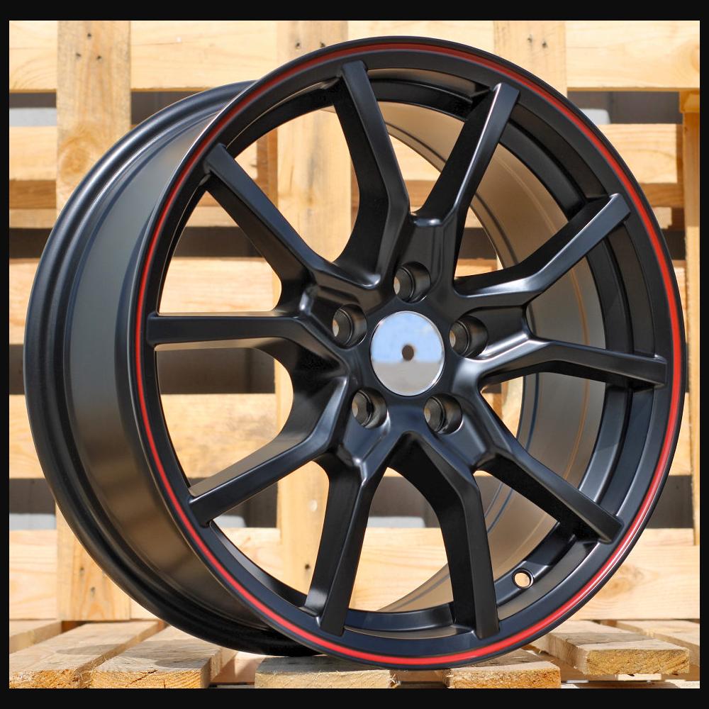 Wheel R17x7J  4X100  ET  38  60.1  B5253  Black Half Matt+Red Lip (BLHMRL)  For RACIN  (K2)
