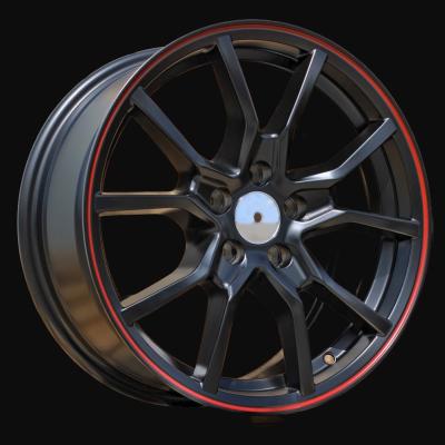 Cerchio R17x7J  4X100  ET  38  60.1  B5253  Black Half Matt+Red Lip (BLHMRL)  For RACIN  (K2)
