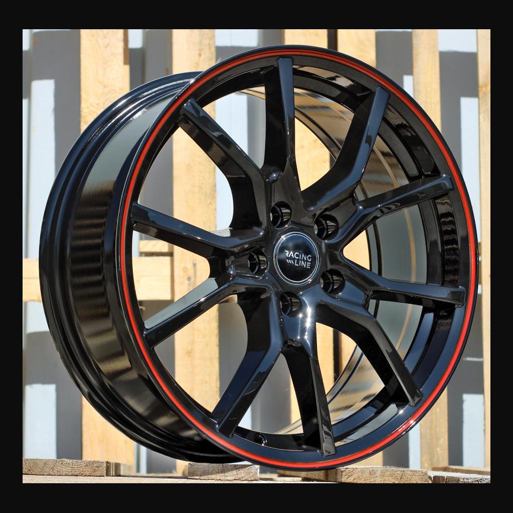 Wheel R17x7J  5X105  ET  40  56.6  B5253  Black+Red Line (BR)  For RACIN  (L3)  ((AKC 80 Eur))
