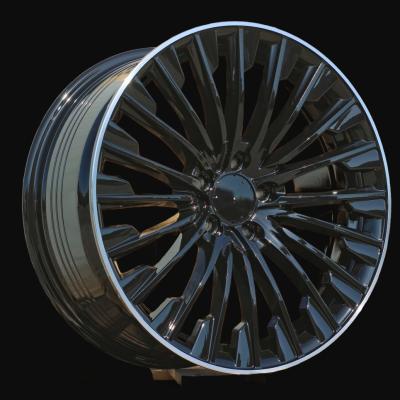 Llanta R19x9.5J  5X112  ET  51  66.6  FBX132  Black+Polished Lip (BLPL)  For MER  (P2)  (HYBRID FORGED Rear+Front)