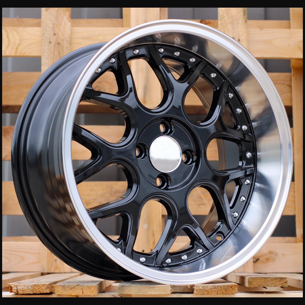 Wheel R17x8.5J  4X100  ET  20  60.1  FR762  Black+Polished Lip (BLPL)  For SMART  (R)  ((AKC 65 Eur)BRABUS Style)