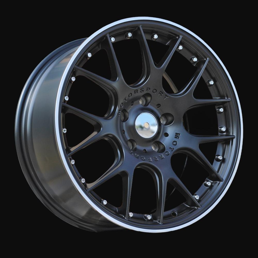 Ratlankis R18x8J  5X120  ET  34  72.6  IN0278  Black Half Matt+Polished Lip (BLHMPL)  For RACIN  (Z5)  (BBS Motorsport Style)