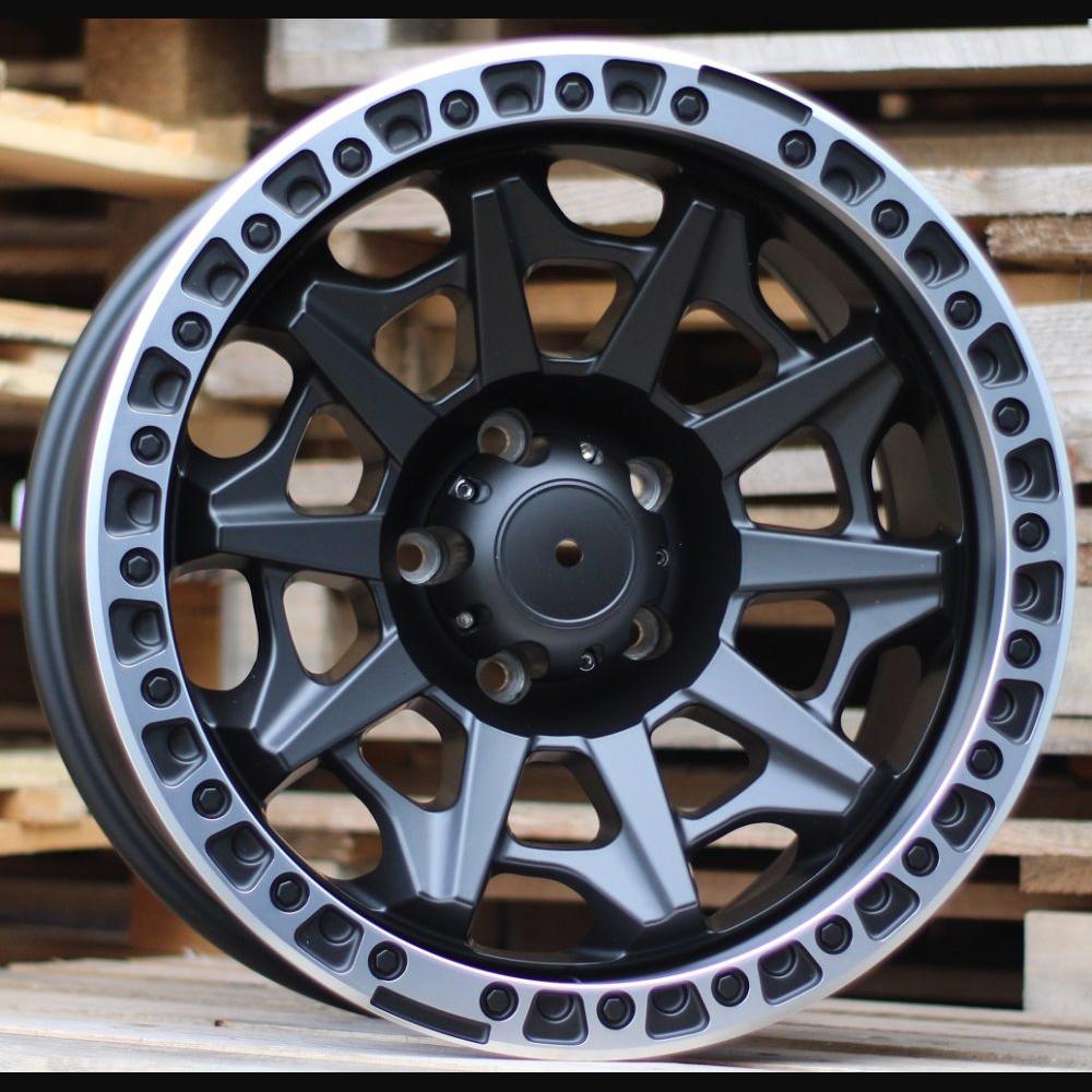 Wheel R18x9J  5X139.7  ET  M12  110.1  L2174  Black Half Matt+Polished Lip (BLHMPL)  For 4X4  (K3)