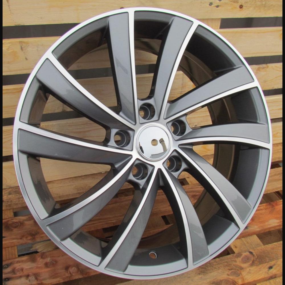 Wheel R18x7.5J  5X112  ET  45  57.1  SK523  (FE025)  Grey Polished+Powder Coating (MGPC)  For SKODA  (P1)