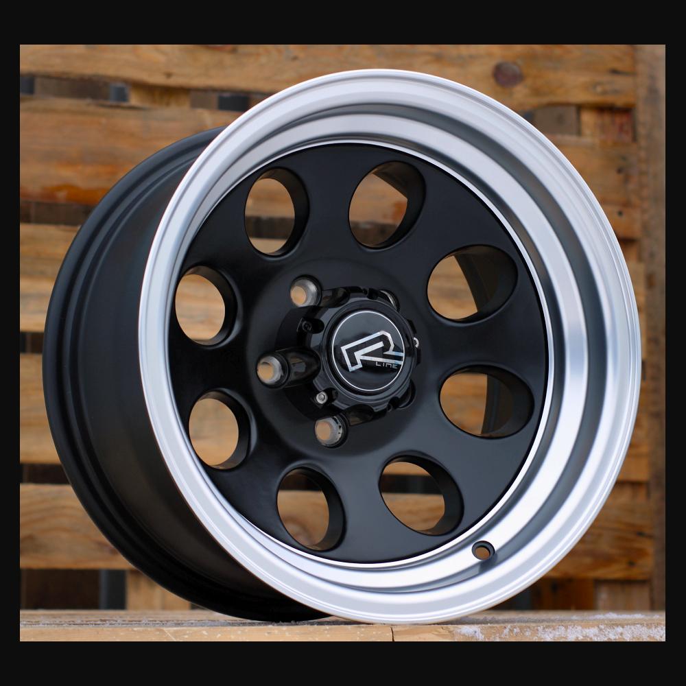 Wheel R15x8J  5X114.3  ET  M20  83.1  XF171  Black Half Matt+Polished Lip (BLHMPL)  For 4X4  (R+K4)