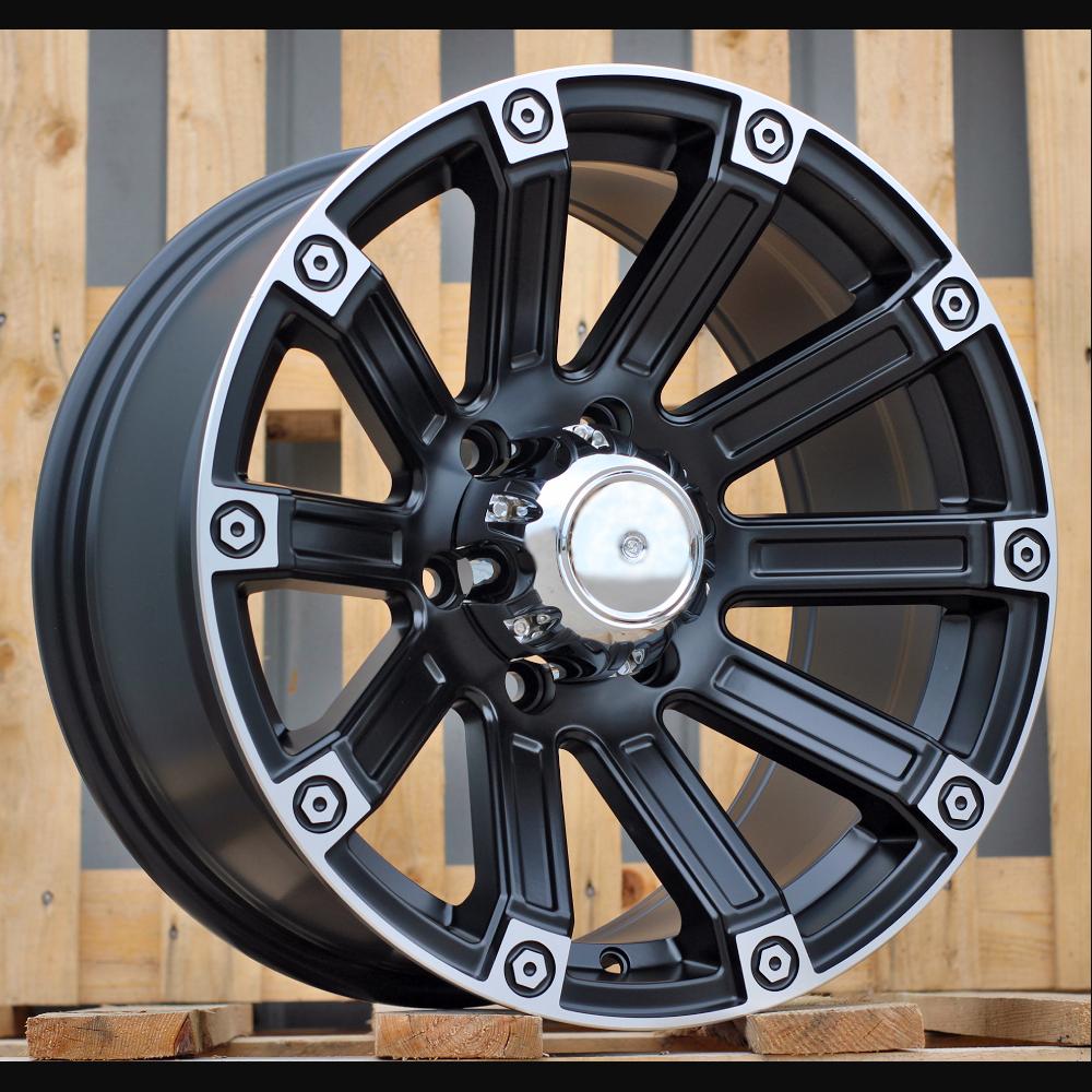 Wheel R17x8.5J  6X139.7  ET  0  110.1  Y0210  Black Half Matt+Polished Lip (BLHMPL)  For 4X4  (R)