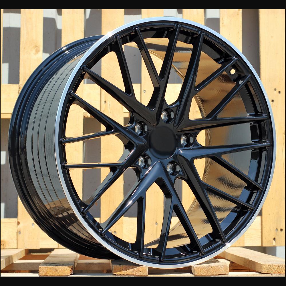 Wheel R21x11.5J  5X130  ET  69  71.6  B5541  Black+Polished Lip (BLPL)  For PORCH  (M)  (Rear+Front)