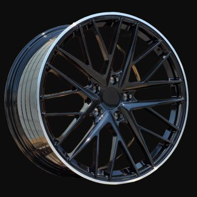Llanta R21x11.5J  5X130  ET  69  71.6  B5541  Black+Polished Lip (BLPL)  For PORCH  (M)  (Rear+Front)