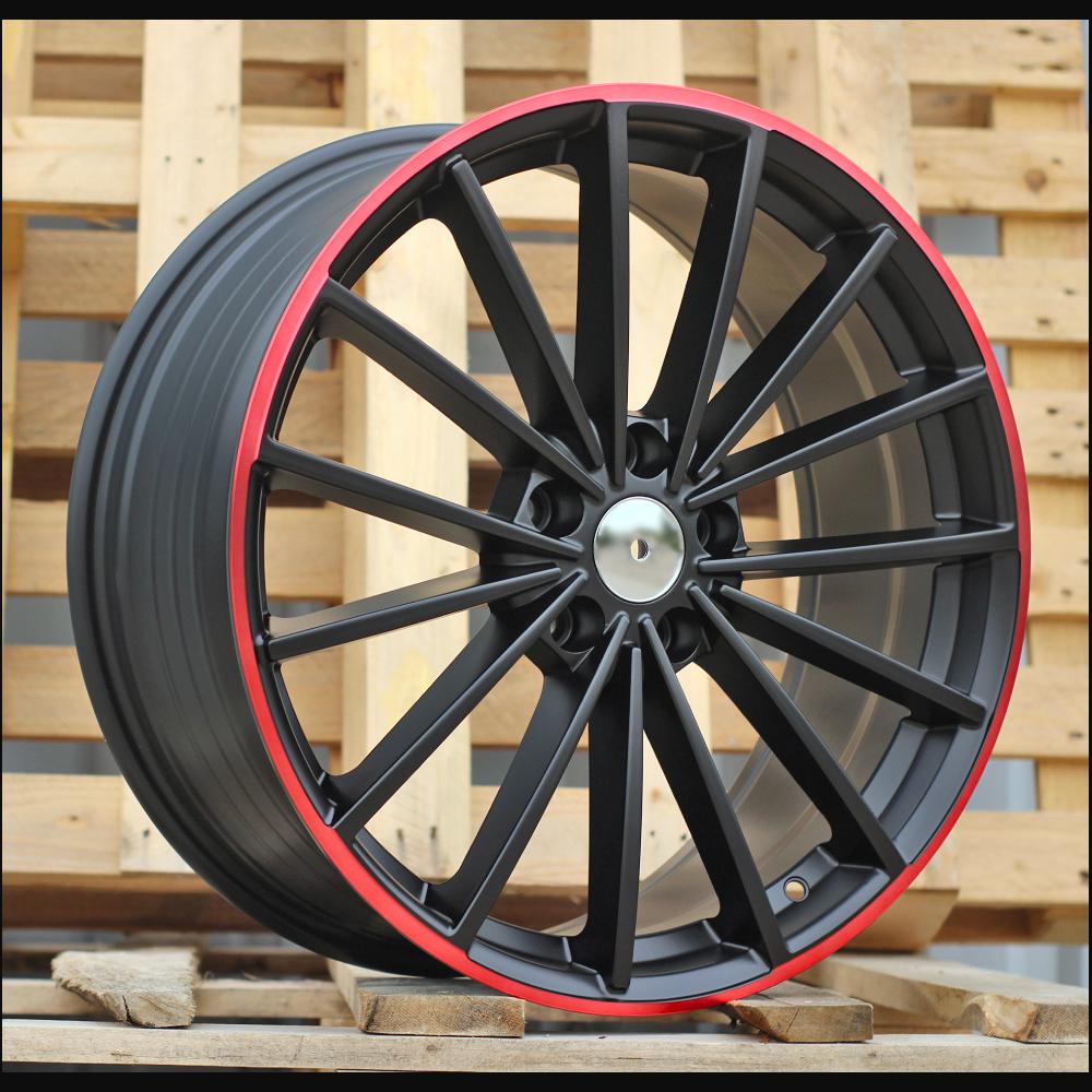 Wheel R19x8J  5X112  ET  45  57.1  I0383  (FBX174)  Black Half Matt+Red Lip (BLHMRL)  For VW  (Z3)  (HYBRID FORGED)