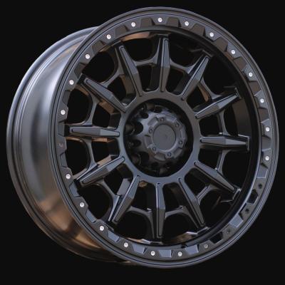 Cerchio R20x9J  6X139.7  ET  0  110.1  JT200  Black Matt (BM)  For 4X4  (K3)  (MB+Silver Rivets)