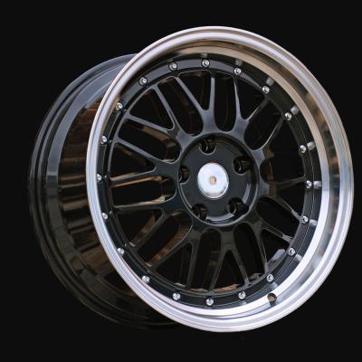 Llanta R18x8J  5X120  ET  35  72.6  A1025  Black+Polished Lip (BLPL)  For RACIN  (P)  (BBS Style Rear+Front)